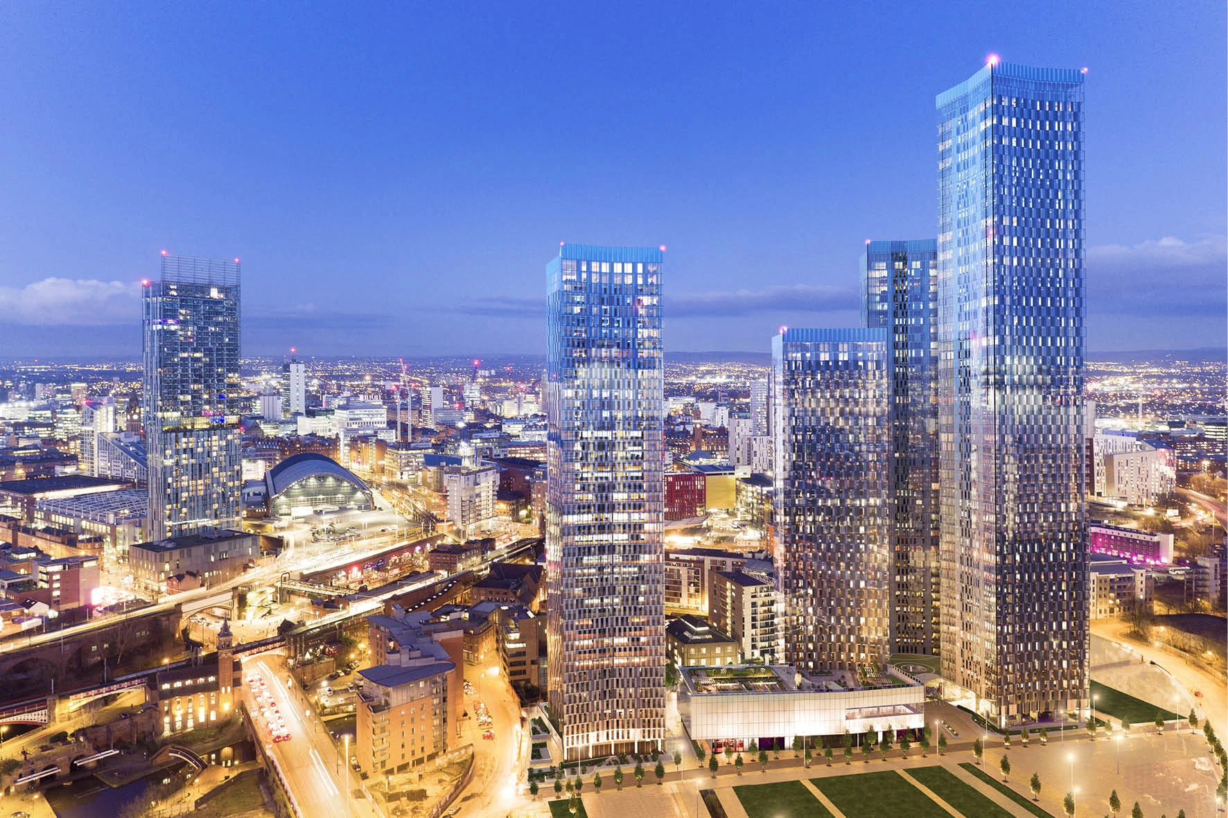 曼彻斯特·丁斯盖特广场 Deansgate Square 外立面