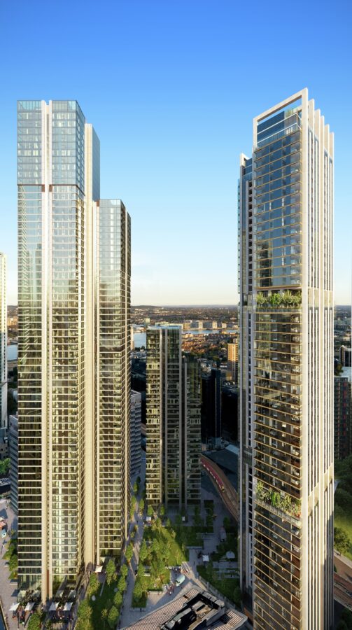 伦敦·南湾广场 South Quay Plaza 外立面