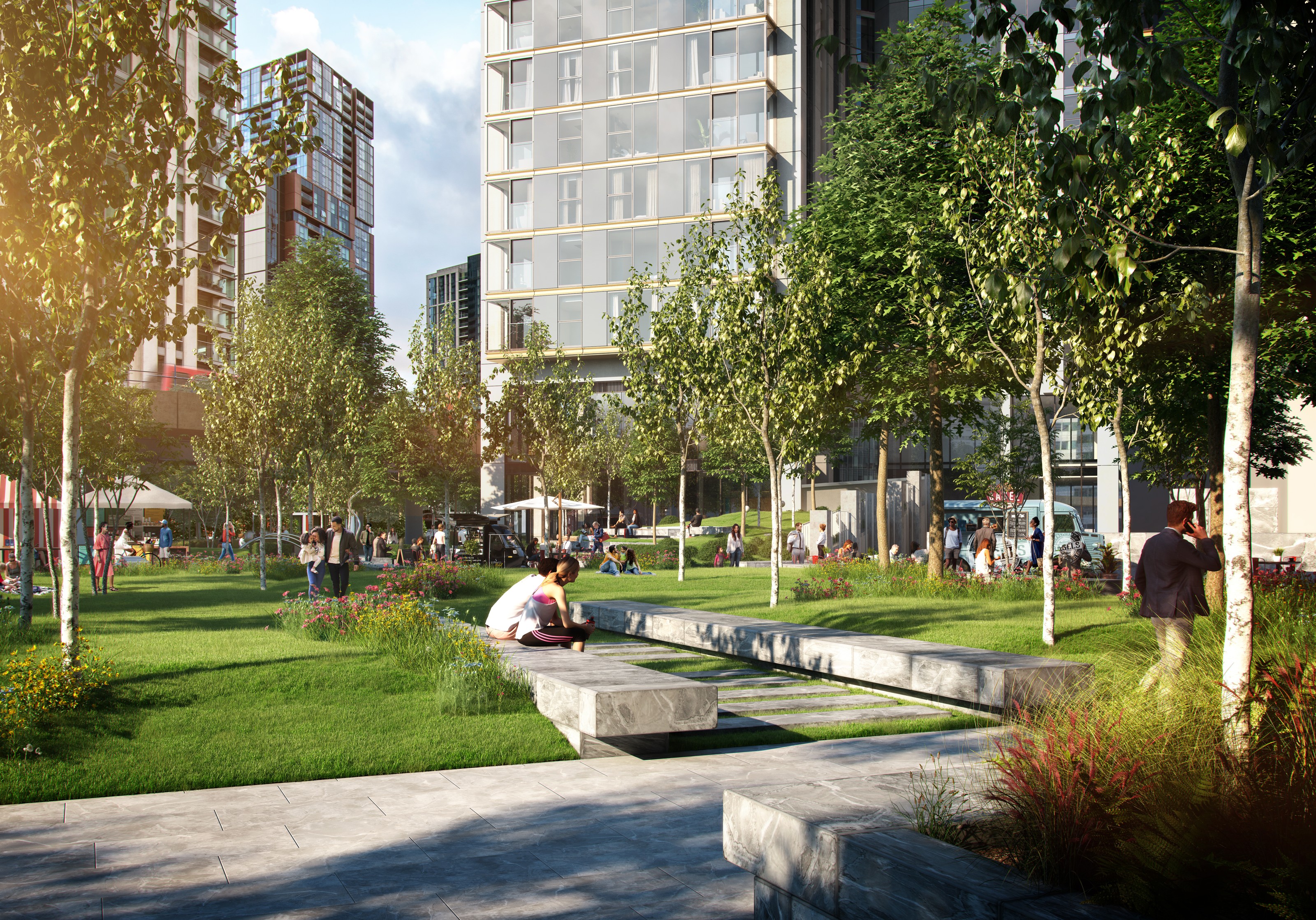 伦敦·南湾广场 South Quay Plaza 外立面
