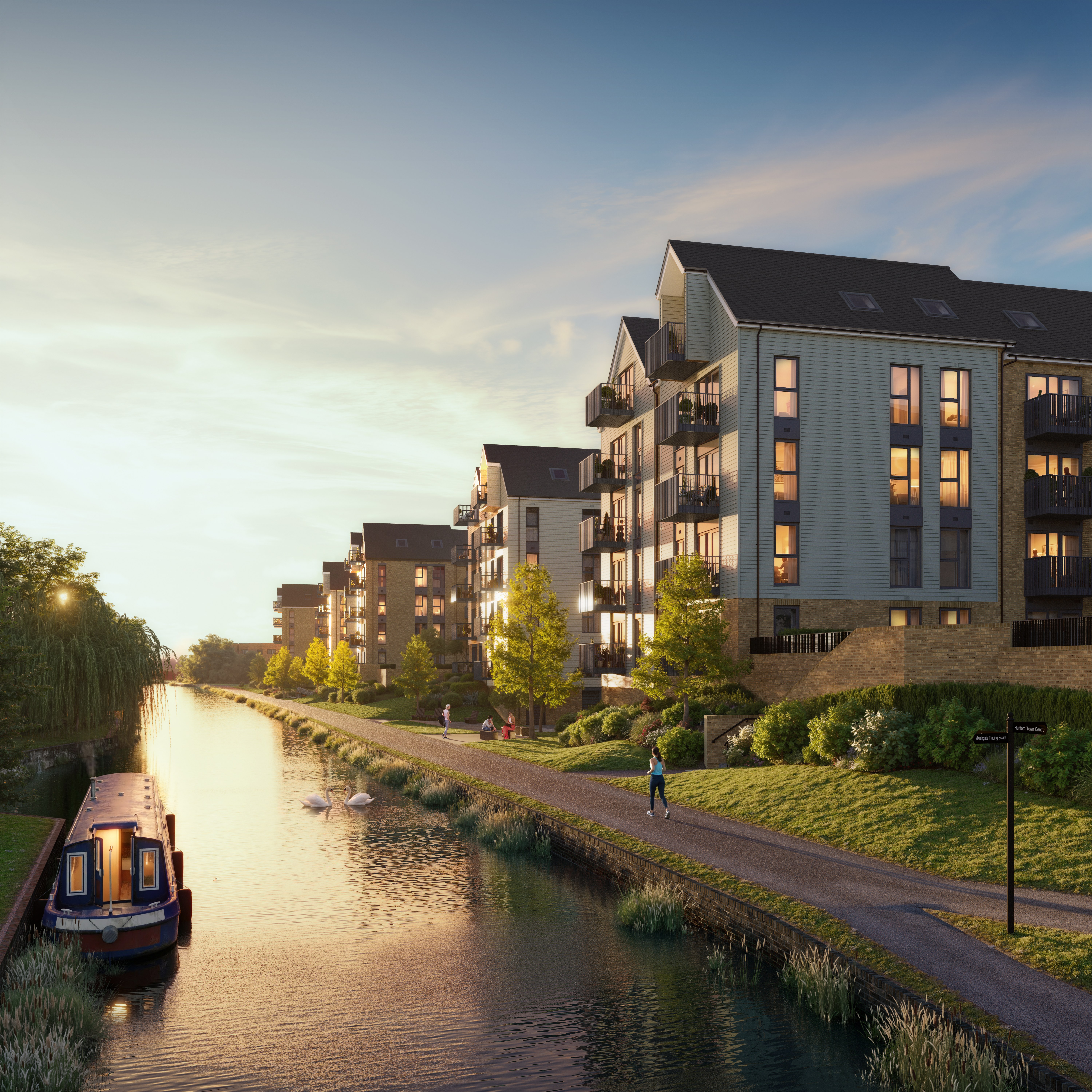 赫特福德郡·哈特福德水岸 Hertford Locks 外立面