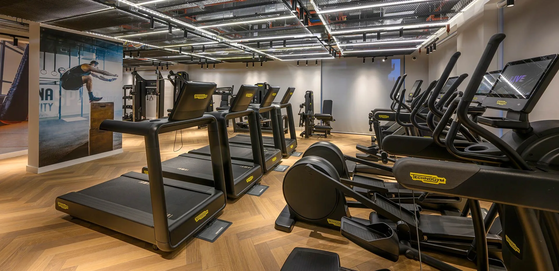 Fully-equipped on-site resident's gym with treadmills and cardio machines